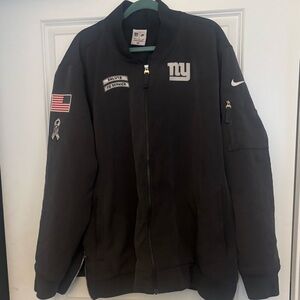 Nike Vintage Men's Salute to Service Black Bomber Jacket with Patches